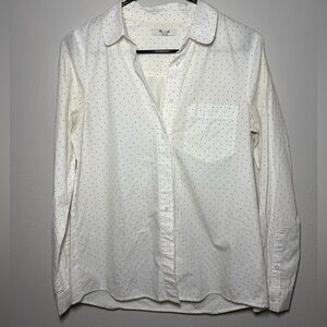 Madewell White and Black Dotted Womens Shirt